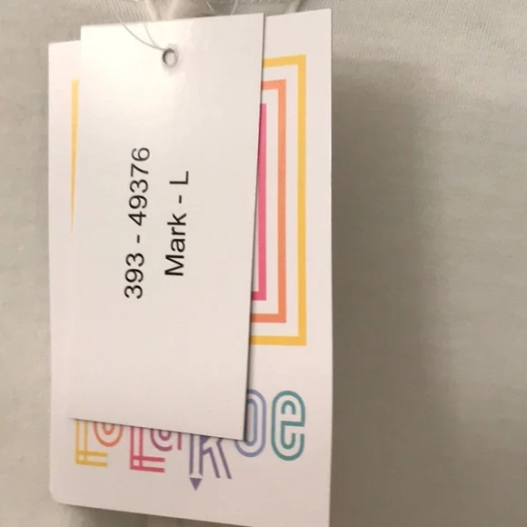 Unisex Top Blue & White Mark Shirt by LuLaRoe Sz L 14-16 NWT - Picture 4 of 7